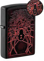 Фото Зажигалка ZIPPO Spider Design с покрытием Black Matte, латунь/сталь, чёрная, матовая