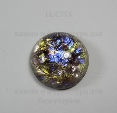 Кабошон винтажный  "Аметист" (опаловое стекло) (18 мм) ()