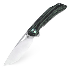 Фото Складной нож Bestech Falko, сталь 154CM, рукоять G10/Carbon fiber, зеленый