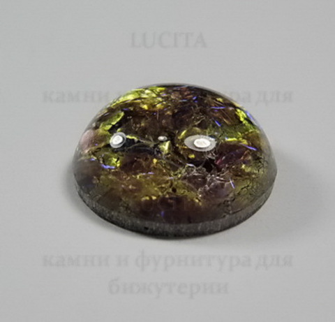 Кабошон винтажный  "Аметист" (опаловое стекло) (18 мм) ()