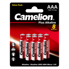 Батарейки Camelion Plus Alkaline BL8 AAA/LR03 (LR03-BP5+3) 8шт/уп