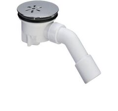 Viega Tempoplex 364786 Сифон 120 х 40/50, хром накладка, проп.способность 0,45 л/с, H=80 мм, для поддонов D=90 мм, отводящее колено 45° фото