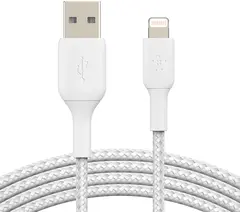 Кабель Belkin BoostCharge USB-A - Lightning Braided Cable, 3м, белый