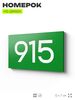 Номер на дверь 915, табличка на дверь для офиса, квартиры, кабинета, аудитории, склада, зеленая 120х70 мм, Айдентика Технолоджи