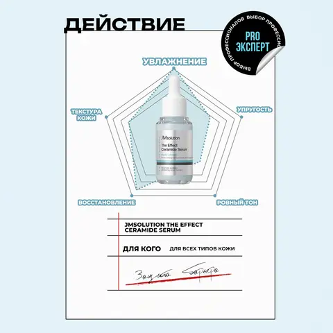 ВОССТАНАВЛИВАЮЩАЯ СЫВОРОТКА С ЦЕРАМИДАМИ JMSOLUTION THE EFFECT CERAMIDE SERUM, 30 МЛ