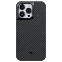 Чехол из арамидного волокна с поддержкой MagSafe PITAKA MagEZ Case Pro 3 1500D для iPhone 14 Pro Max, Black / Grey Twill (Cаржевое переплетение)