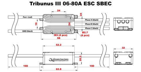 ESC регулятор мотора Scorpion Tribunus III 06-80A SBEC