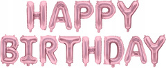 Набор шаров-букв (16''/41 см) Мини-Надпись "Happy Birthday"Светло-розовый