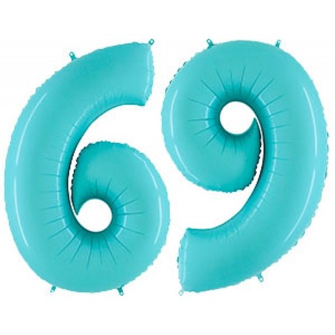 Шар Г 40''/102 см, Цифра Голубой (Blue) 