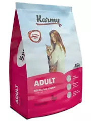 Сухой корм Karmy Adult для взрослых кошек, курица, 1.5 кг