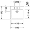 Duravit Vero 454500041 Раковина для мебели, без перелива, с 1 отврстием под смес., 500x470мм, цвет: Белый