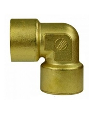 Переходник (угловой) 1/4внут-1/4внут, 350bar, латунь