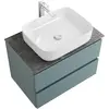BelBagno KRAFT-600-2C-SO-AO База под раковину подвесная с фрезерованными ручками по всей длине фасада с двумя выкатн. ящ., Голубой Мат., 600x455x500