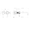 Gessi Inciso 58089#727 Встраиваемый смеситель для раковины с изливом 264-234мм (внешние части), цвет: brushed brass pvd