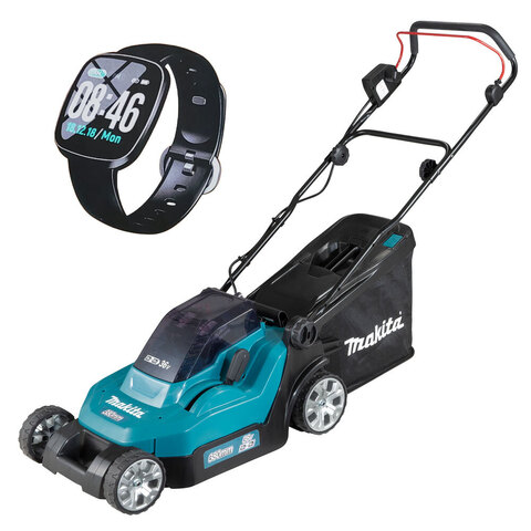 Газонокосилка аккумуляторная DLM382CM2 + фитнес-браслет PGH-190210 Makita SET014