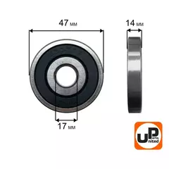 Подшипник шариковый UNITED PARTS 6303-2RS (90-0639)
