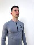 Рубашка лонгслив для бега с молнией RUNDAY Space, серый