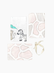 Сет из 3х муслиновых салфеток Mjölk Giraffe spots/Animal parade/Giraffe