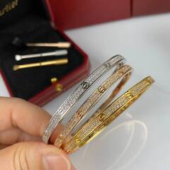 16237- Браслет LOVE small model pave lux качество white/rose/yellow VGOLD