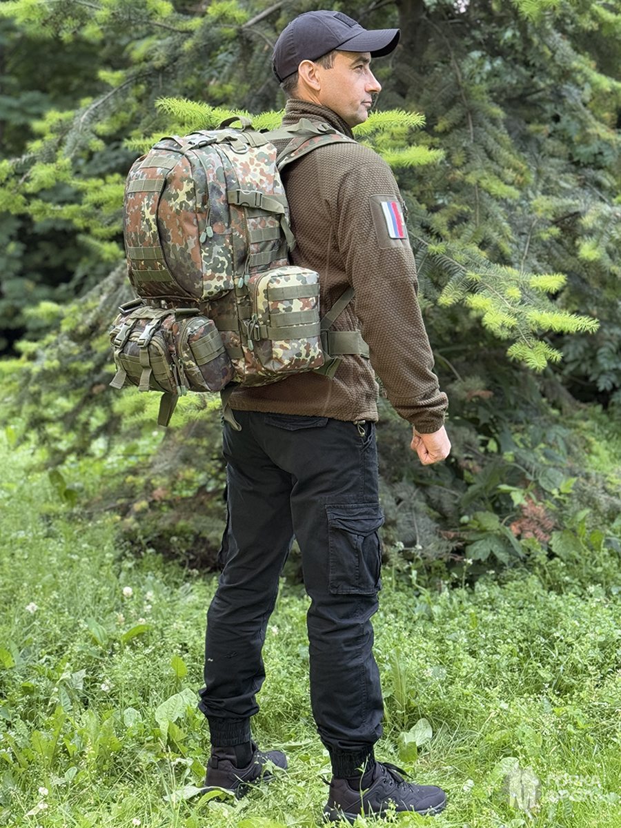 Рюкзак тактический Legioner 55 л с подсумками Cordura 600D Флектарн
