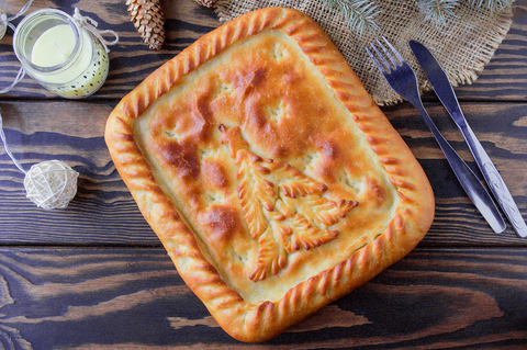 Пирог с капустой и мясом 