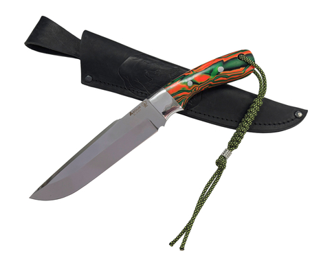 Нож Джокер, цельнометаллический, Bohler K340, микарта, оранж/салатов
