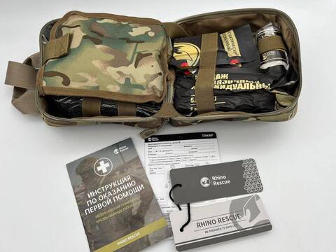 Аптечка тактическая укомплектованная военная 25в1  (RHINO RESCUE)