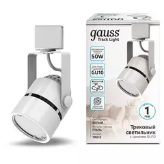 Св-к Gauss трековый цилиндр GU10 60*145mm 220V IP20 белый однофазный TR012