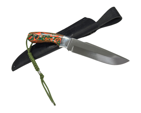 Нож Джокер, цельнометаллический, Bohler K340, микарта, оранж/салатов