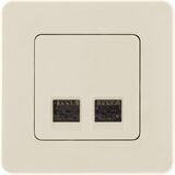 Розетка компьютерная двойная RJ45 категория 5e UTP - Legrand Inspiria - слоновая кость — фото 7