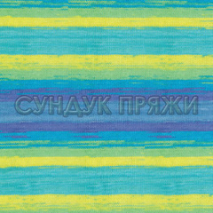 Alize COTTON GOLD BATIK 4146 (лимон, мята, бирюза, лиловый, фиолет)