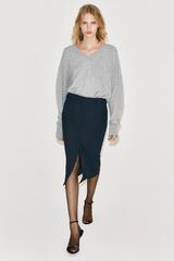 ZARA ЮБКА МИДИ В ПОЛОСКУ ZW COLLECTION, МОРСКОЙ СИНИЙ