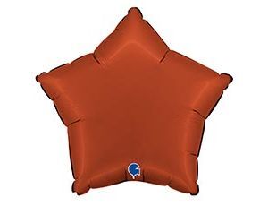 Шар Г 18''/46 см, Звезда, Сатин, Кирпично-красный (Brick Red), 1 шт.