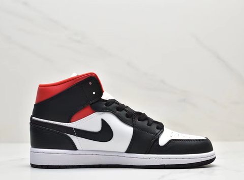 Air Jordan 1 Mid 'Black/Gym Red-Sail' 