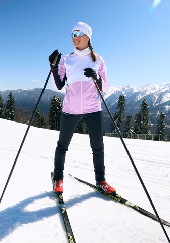 Женский тренировочный лыжный костюм Nordski Advance white-orchid-black
