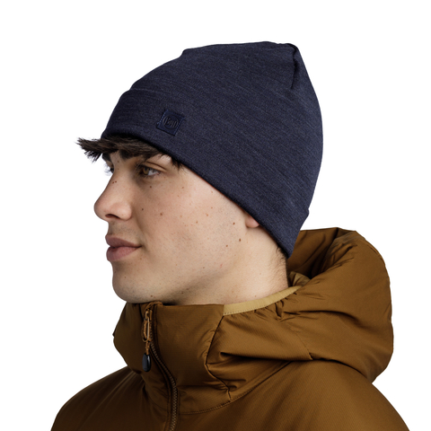 Теплая шерстяная шапка Buff Merino Heavyweight Hat Solid Night Blue фото 1