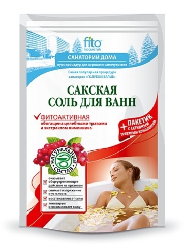 Санаторий дома Соль для ванн Сакская Фитоактивная 500+30 мл. ФИТОкосметик