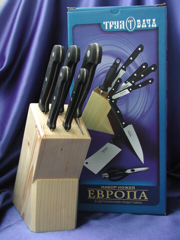 Набор кухонных ножей “Европа” 5 пр. в деревянной подставке С508