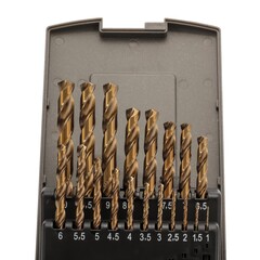 Набор сверл по металлу 1-10мм 19шт DIN338 HSSE-Co5 135° (пл. кейс) H-Tools 215214ROHT