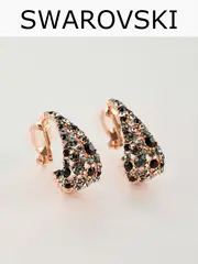 Клипсы Россыпь из серо-черных камней Swarovski
