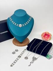 Колье CHANEL со съемной подвеской коллекция Bouton de CAMELIA white/rose VGOLD