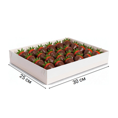 Коробка для клубники в шоколаде с пластиковой крышкой 300*250*50 мм