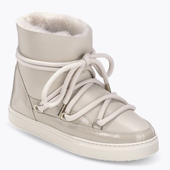 Высокие комбинированные кеды INUIKII Sneaker Gloss Cream на меху