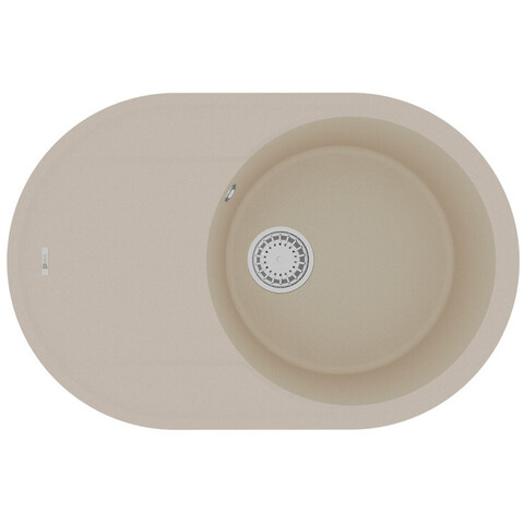 Lemark Lacha 9910056 Кухонная мойка 760 врезная овальная с крылом из кварцгранита цвет: Бежевый