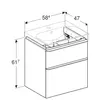 Geberit Smyle Square 500.352.JK.1 Тумба под раковину 58.4x61.7x47см, Темно-серый / Матовое покрытие