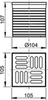 Alcaplast APV0500 Решетка 105 ? 105 латунь-хром