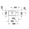 Duravit ME by Starck 717400000 Раковина 400х220мм без перелива с 1 отв. под смеситель справа. цвет белый