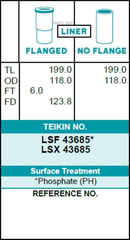 Гильза блока цилиндров TEIKIN LSF43685 (4шт/упак) не хонингованная