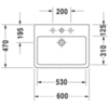 Duravit Vero 454600041 Раковина для мебели, без перелива, с 1 отврстием под смес., 600x470мм, цвет: Белый