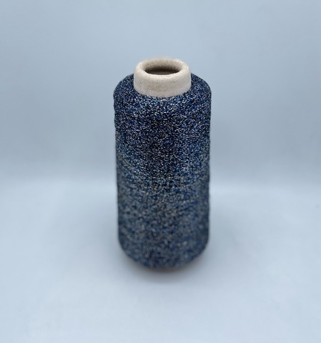 Torcitura di domaso (пр.Италия),art.Tore, 3750 м / 100 гр. 66% вискоза 34% полиэстер( люрекс ), цвет-Синий+серебро+черный(1046), арт.30575